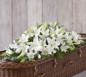 White Lily Coffin Spray